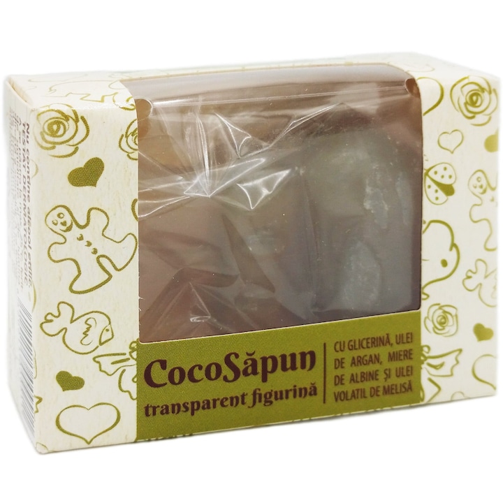 Sapun artizanal transparent Coco, cu glicerina, ulei argan, miere si melisa, Verre De Nature, 50g, Atelierele Manicos