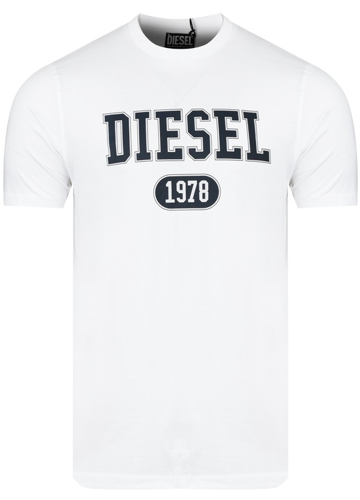 Мъжка тениска, Diesel, A16848-Rpati-100, Бяла, 100% Памук, Обло деколте, Лайфстайл, Удобна, Високо качество, Бял