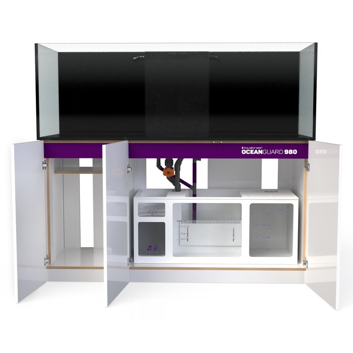 Acvariu AF OceanGuard 980, 180cm, sticla Optiwhite, negru