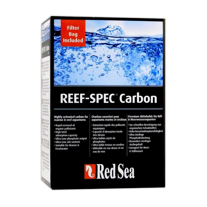 Red Sea Reef-Spec Carbon 200 ml, carbon activ pentru acvariu marin, dimensiune 0.6-2.3 mm, capacitate 200 litri