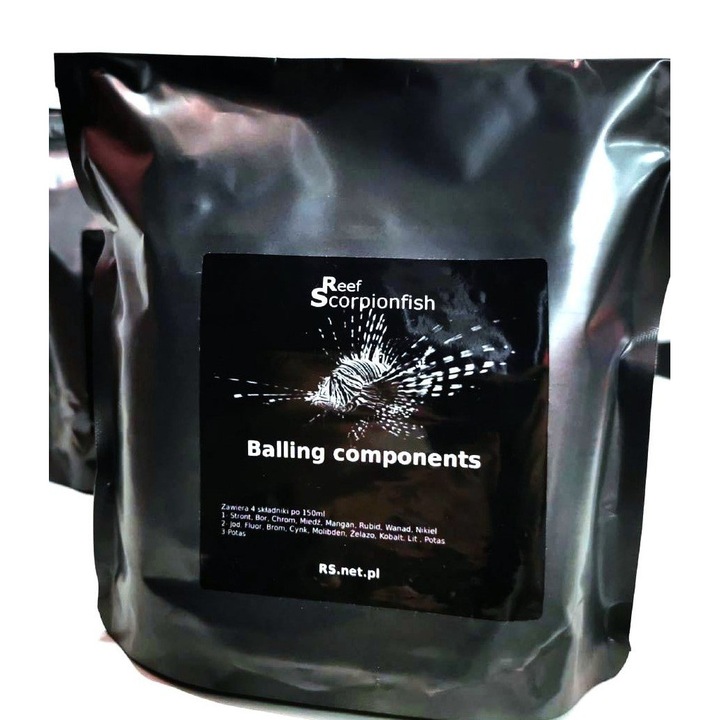 Set de componente Balling pentru acvariu marin, REEF SCORPIONFISH, Ca/KH/Mg, 3 sticle
