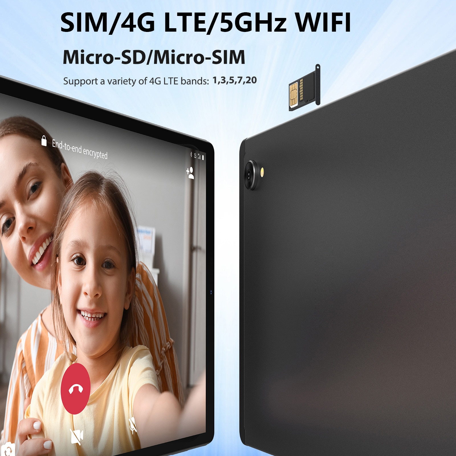 Tableta 10.36" Octa-Core, 36(12+24)GB RAM, 256GB ROM, Android 14.0, SIM/4G LTE, 5GHz WIFI, 1920*1200 FHD, 8000mAh, 13MP+8MP, Negru