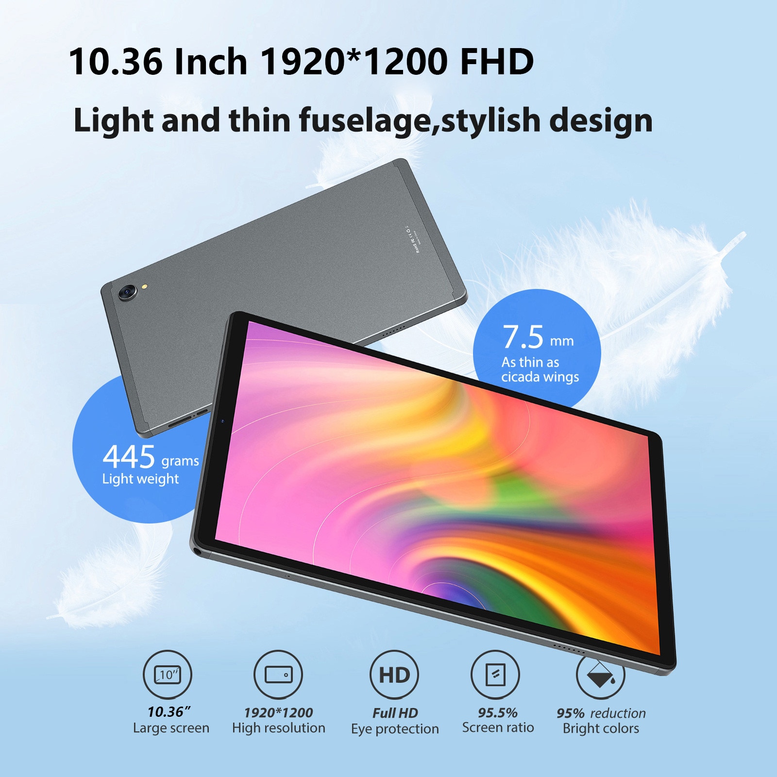 Tableta 10.36" Octa-Core, 36(12+24)GB RAM, 256GB ROM, Android 14.0, SIM/4G LTE, 5GHz WIFI, 1920*1200 FHD, 8000mAh, 13MP+8MP, Gri