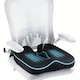 Perna ortopedica sezut, Spuma Premium cu Memorie, suport coccis pentru scaun, husa detasabile, protectie zona Lombara, Dureri de sold, Sciatica, Hemoroizi, respirabila si antialunecare, pentru scaun de birou si masina, 43x38x10cm, Negru