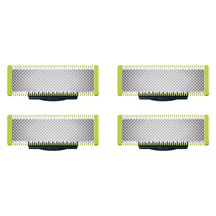Set 4 lame pentru aparate de ras electrice, verde, compatibil cu OneBlade QP240/50/OneBladePro