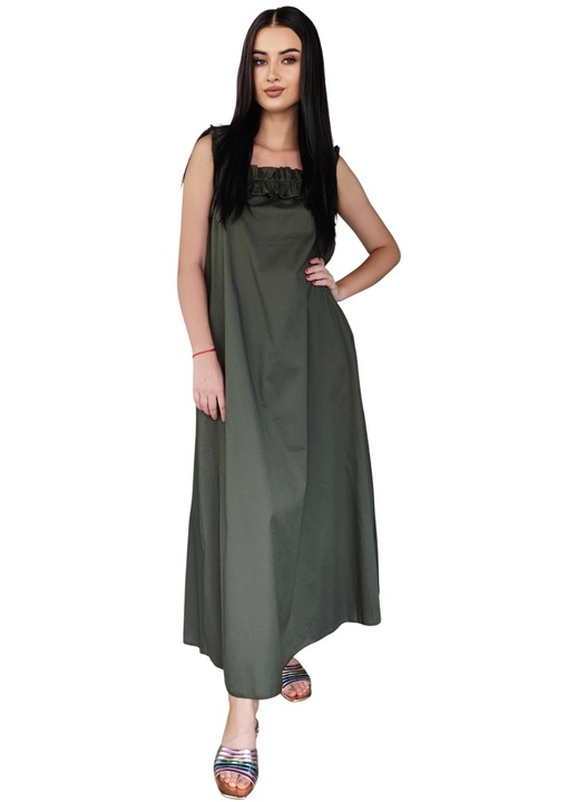 Rochie de vara vaporoasa kaki, One Size