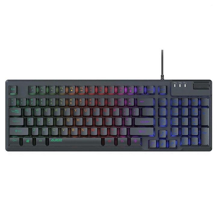 Tastatura, Redragon, Anivia K614, gaming, USB, iluminare de fundal RGB, mecanica, comutator rosu, Negru