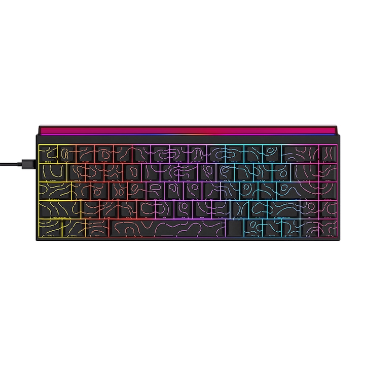 Tastatura mecanica Ajazz NK68, 68 taste, iluminare multicolora, 327x114x34mm
