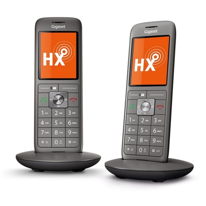 GIGASET CL660HX DUO телефонен апарат безжичен, DECT, ТЪМНОСИВ