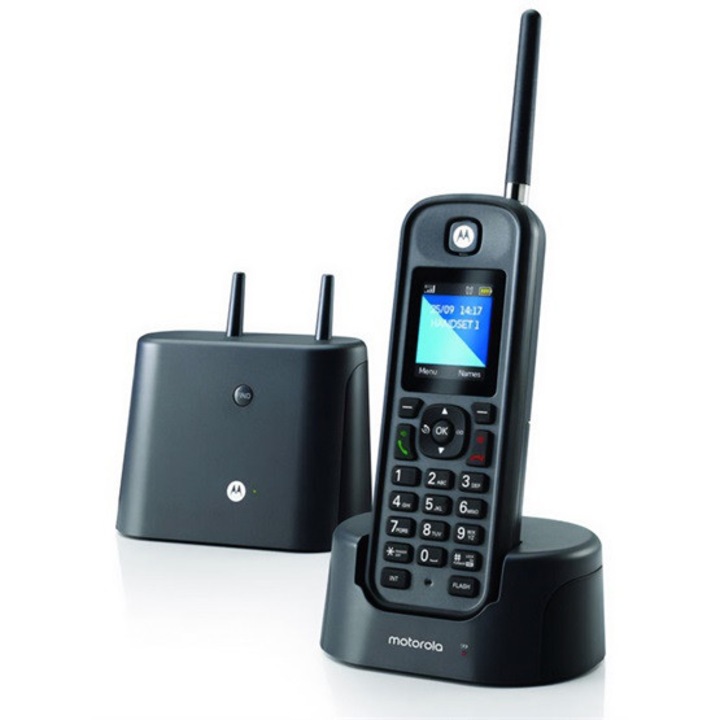 MOTOROLA O201 telefon készülék vezeték nélküli, DECT, FEKETE