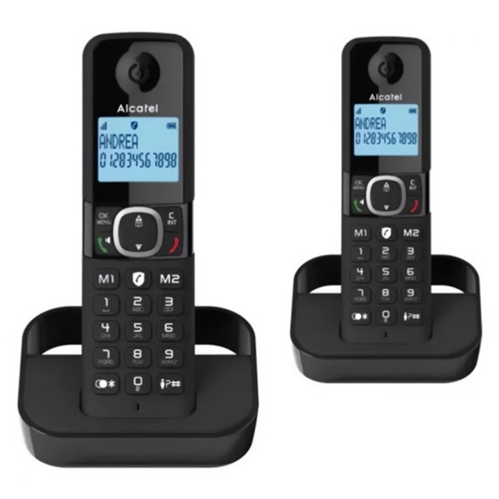 ALCATEL F860 DUO telefon készülék vezeték nélküli, DECT, FEKETE