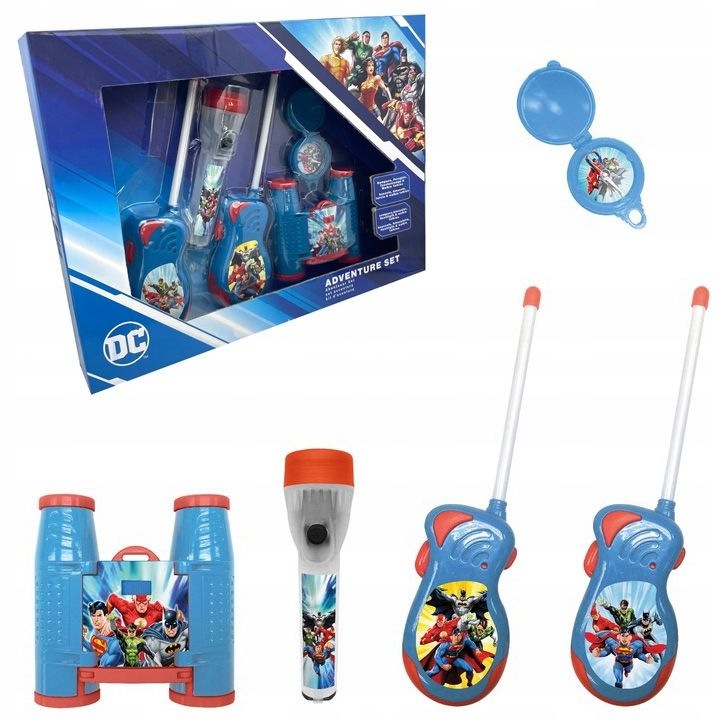 JoyToy 4 az 1-ben interaktív játékszett: Walkie-Talkie állomások, zseblámpa, távcső, iránytű, többszínű, 2-3 év