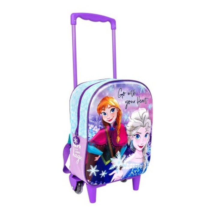 3D Frozen óvodai gurulós táska, 38 x 28 x 14 cm