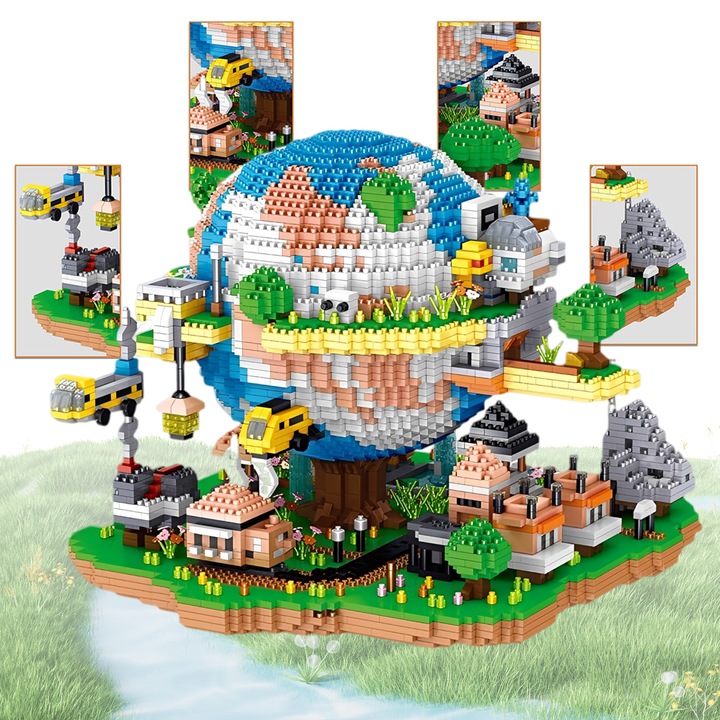 Set de construit Buyya, Global Village, Jucarie Cu Blocuri De Constructie, jucarie educationala de constructie pentru copii,5452 piese, multicolor,26.8 x 24.4 x 20cm, pentru adulti si copii cu varsta de 14 ani si peste