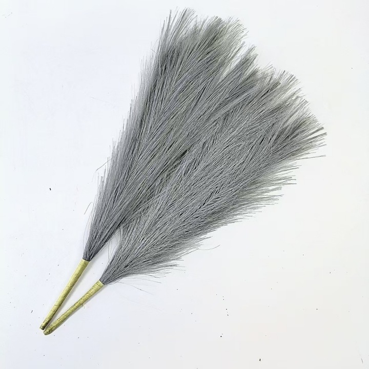 Изкуствена трева от тръстика за интериорна и екстериорна декорация, сива