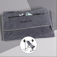 Prosop din Microfibra Elindor® cu Buzunar si Fermoar, Efect Racorire Instant, Uscare Rapida, Super Absorbant, Ideal pentru Sport, Fitness, Yoga, Plaja, Outdoor, 120 x 50 cm, Gri