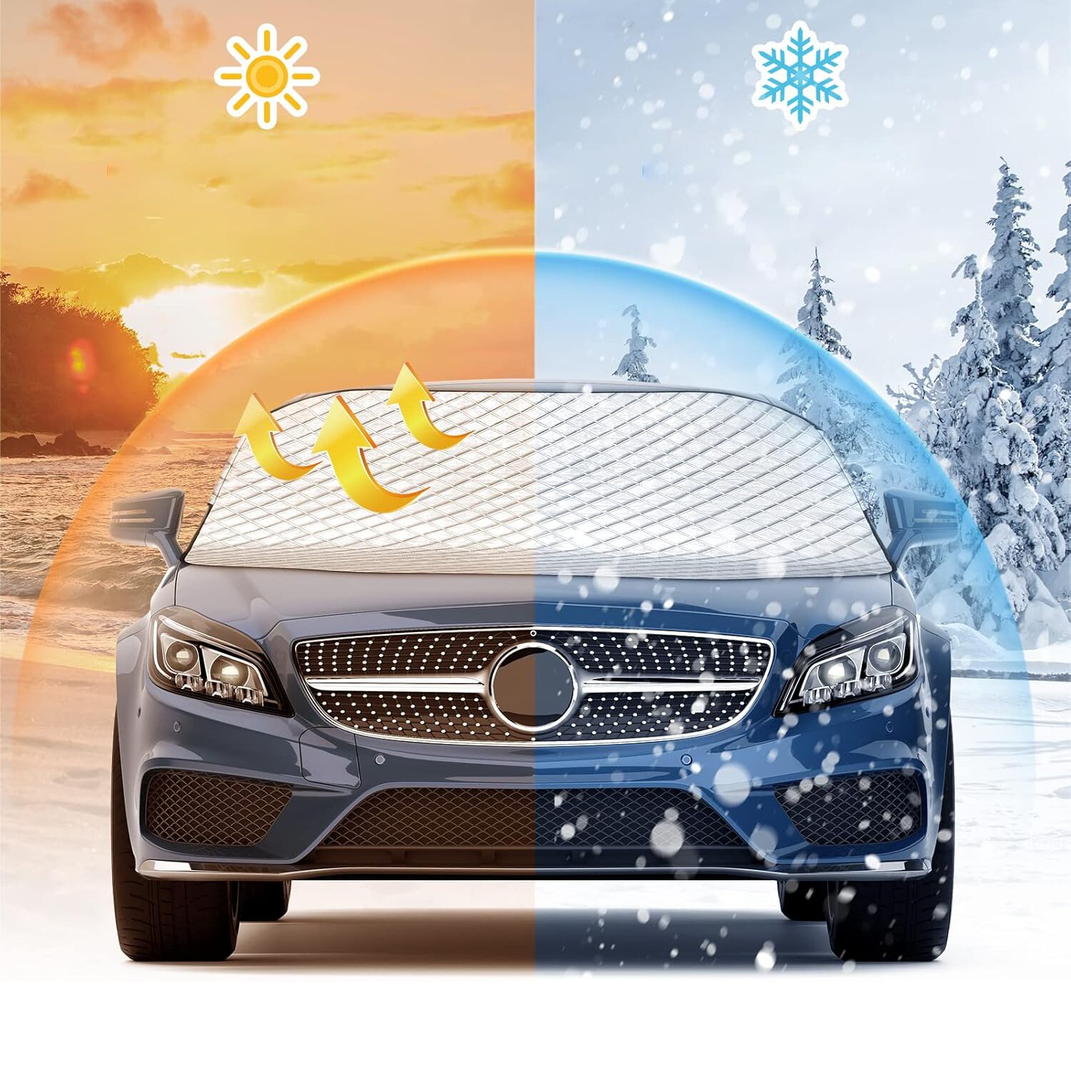Parasolar Auto Pliabil pentru parbriz masina, Buyya®, Husa pentru ...