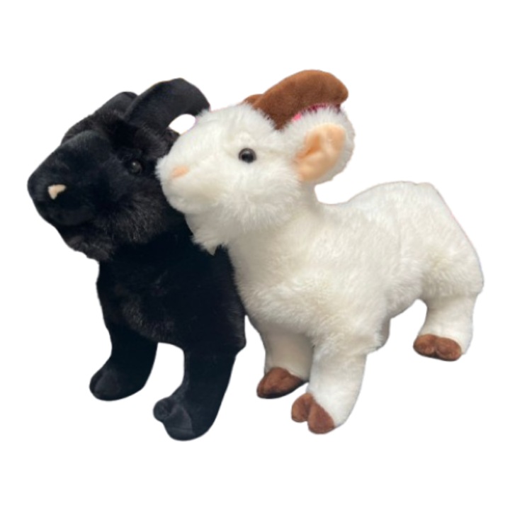 Set 2 caprite, 33 cm, alb-negru