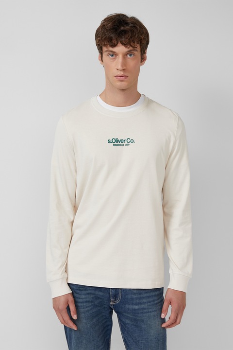 s.Oliver, Блуза с надпис, Крем