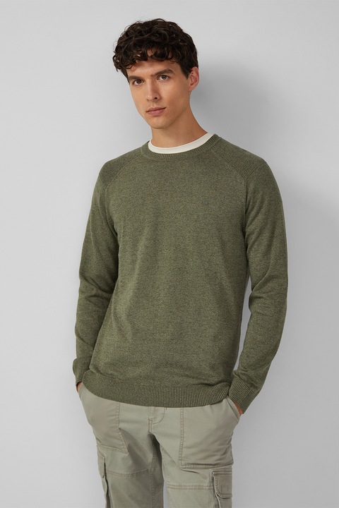 s.Oliver, Kerek nyakú pamutpulóver, Sötét khaki