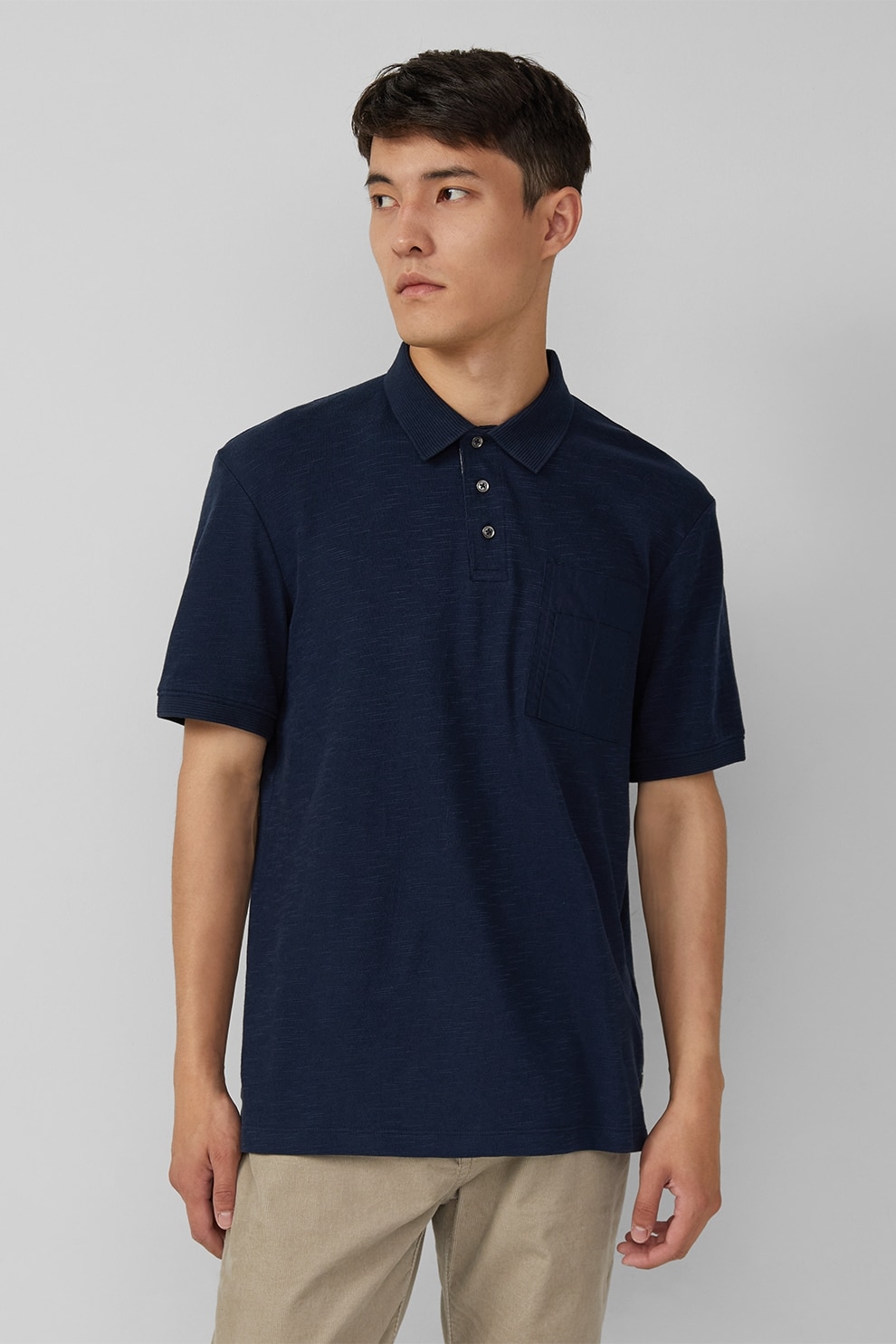 s.Oliver, Tricou polo cu buzunar pe piept, Albastru ultramarin, L
