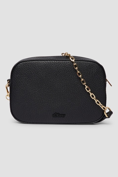 s.Oliver, Keresztpántos műbőr táska, Fekete