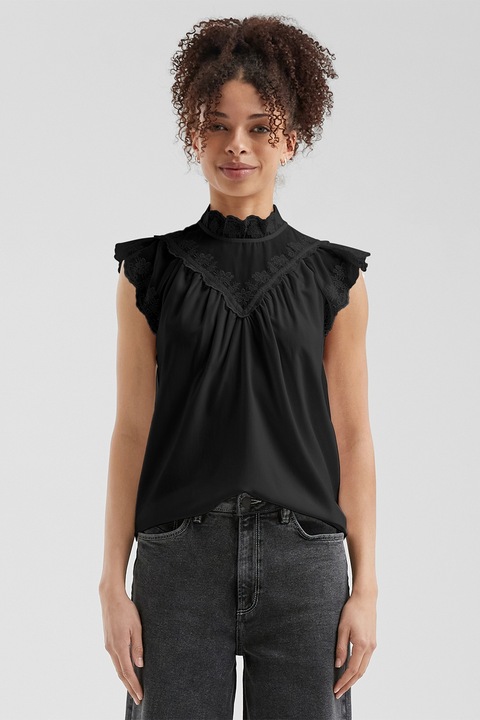 QS, Bluza cu detalii brodate, Negru