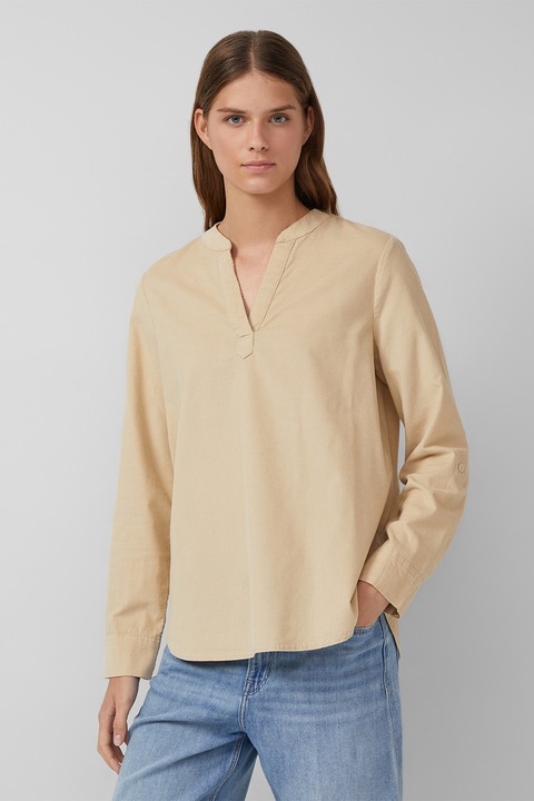 s.Oliver,Bluza-tunica cu decolteu in V, Maro camel