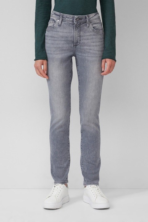 s.Oliver, Blugi crop slim fit, Gri deschis