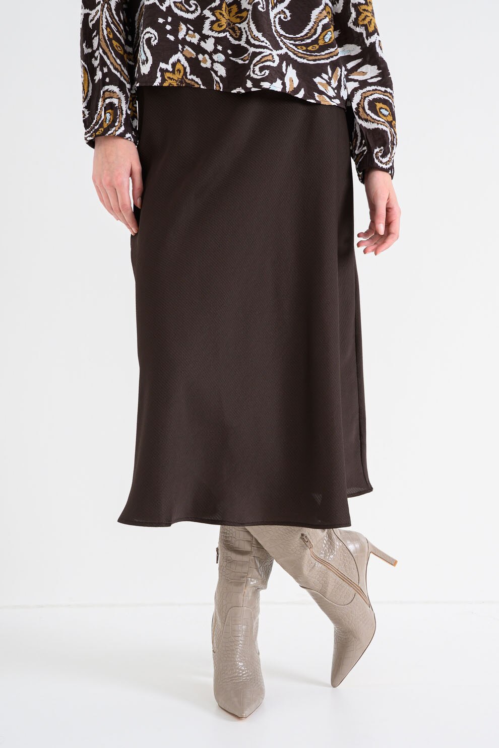 s.Oliver, Fusta uni de satin, Maro inchis, 36