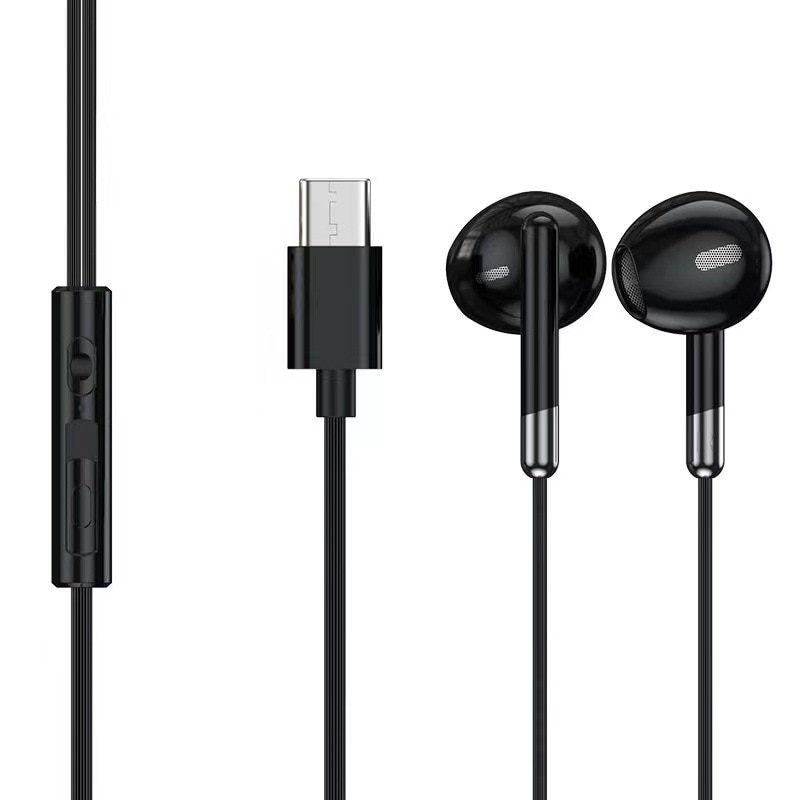 Casti cu fir cu microfon Casti audio pentru toate castile, usb-c, Negru