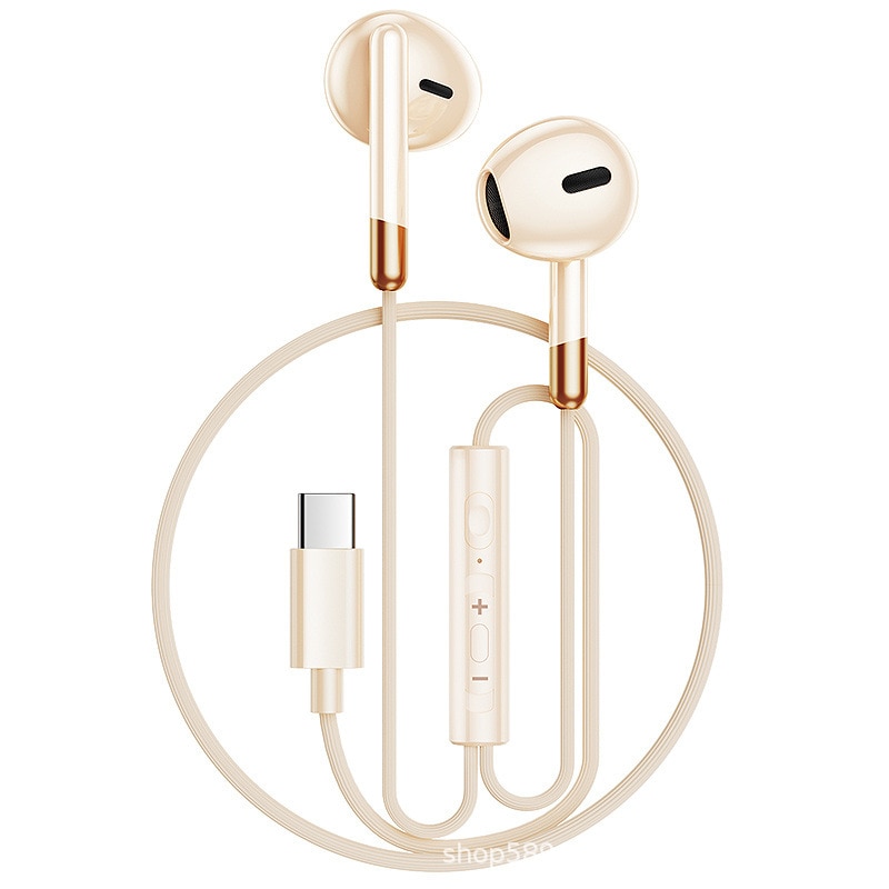 Casti cu fir cu microfon Casti audio pentru toate castile, USB-C, alb