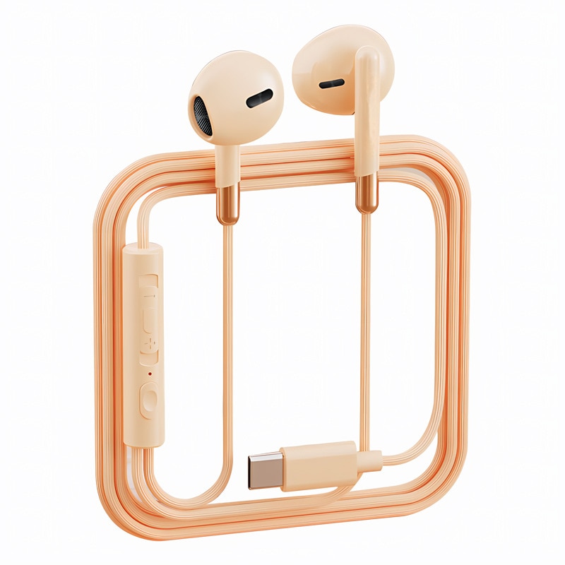 Casti cu fir cu microfon Casti audio pentru toate castile, USB-C, alb