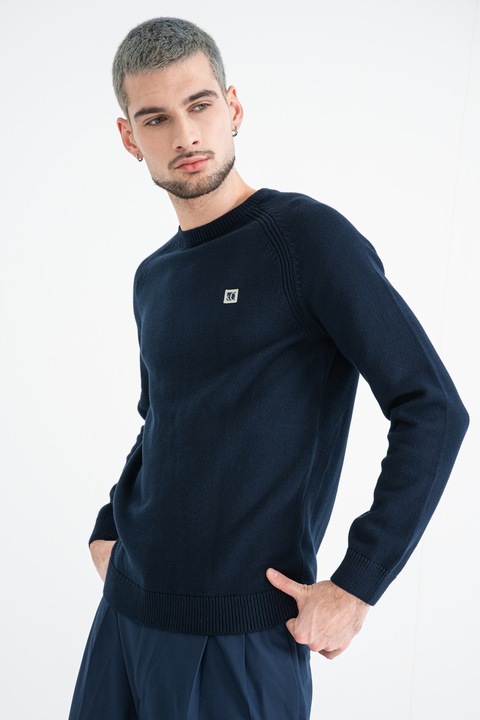 s.Oliver, Пуловер с овално деколте, Ултрамарин синьо