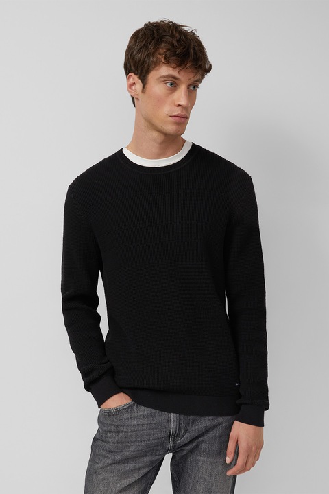 s.Oliver, Стандартен памучен пуловер, Черен