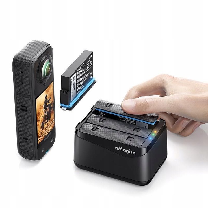 INCARCATOR USB pentru 3x Baterii BATERIE pentru Insta360 X5, Insta 360 X 5, AMagisn, TBD06060566, PF12