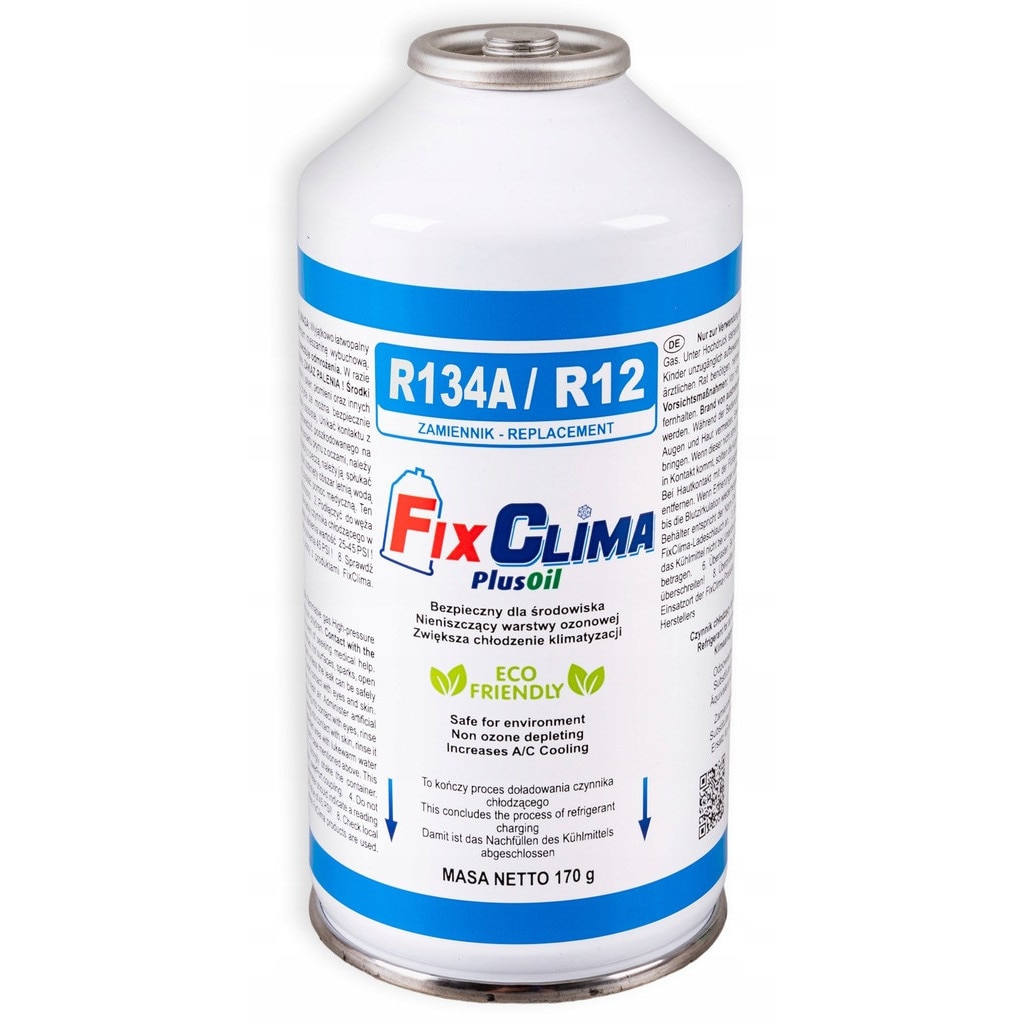 Kit de umplere aer conditionat auto, Fixclima, R134a, 0,17 l, 3 in 1 ...