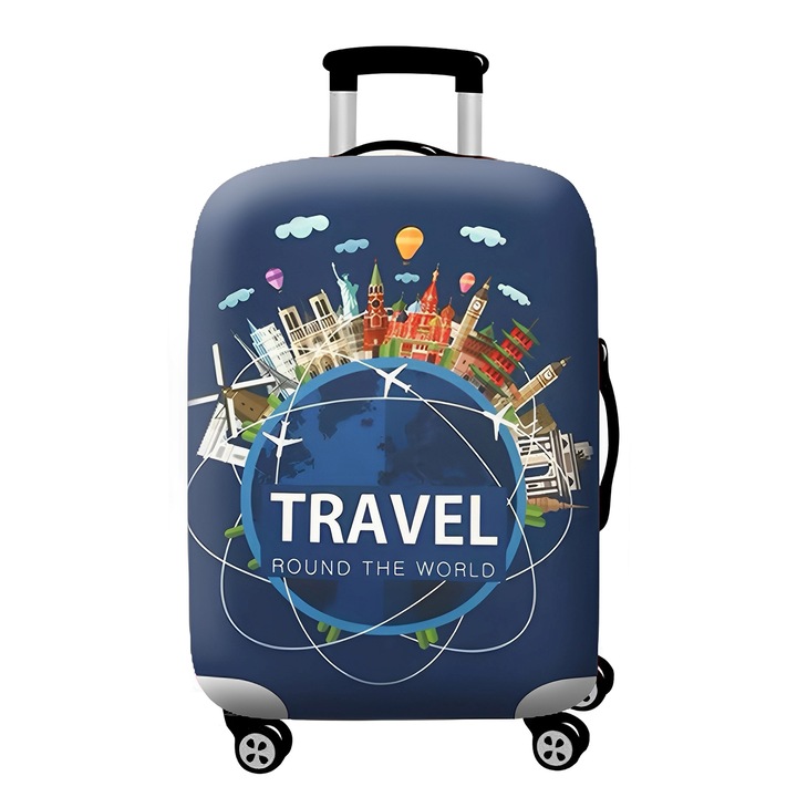 Husa troler, TREXORA, elastica, material durabil, cu fermoar lateral, design cu catarame fixe, 22-24 inch, multicolor