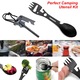 Set 2 ustensile multifunctionale de camping, TREXORA, 117/140mm, negru