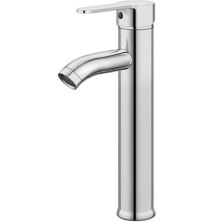 Magas mosdócsaptelep, BOMSTOM, egykaros, kerámia patron, 30 cm, króm