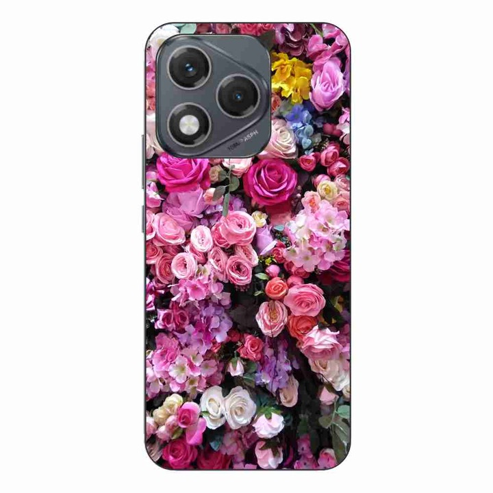 Husa compatibila cu Honor 400 Lite Silicon Gel Tpu Model Trandafiri Roz