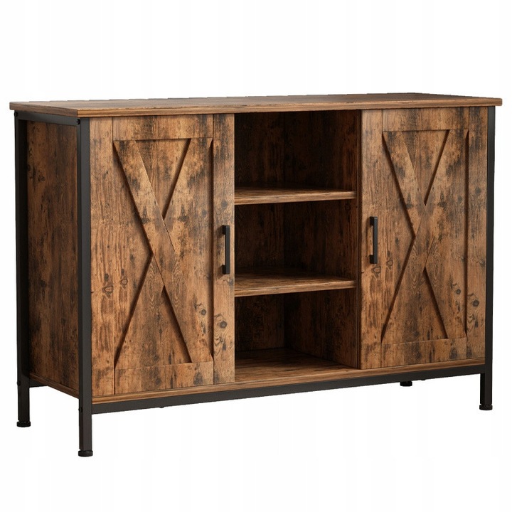 Dulap lateral cu rafturi deschise dresser vintage bucatarie loft camera de zi 100x35x70cm BADU