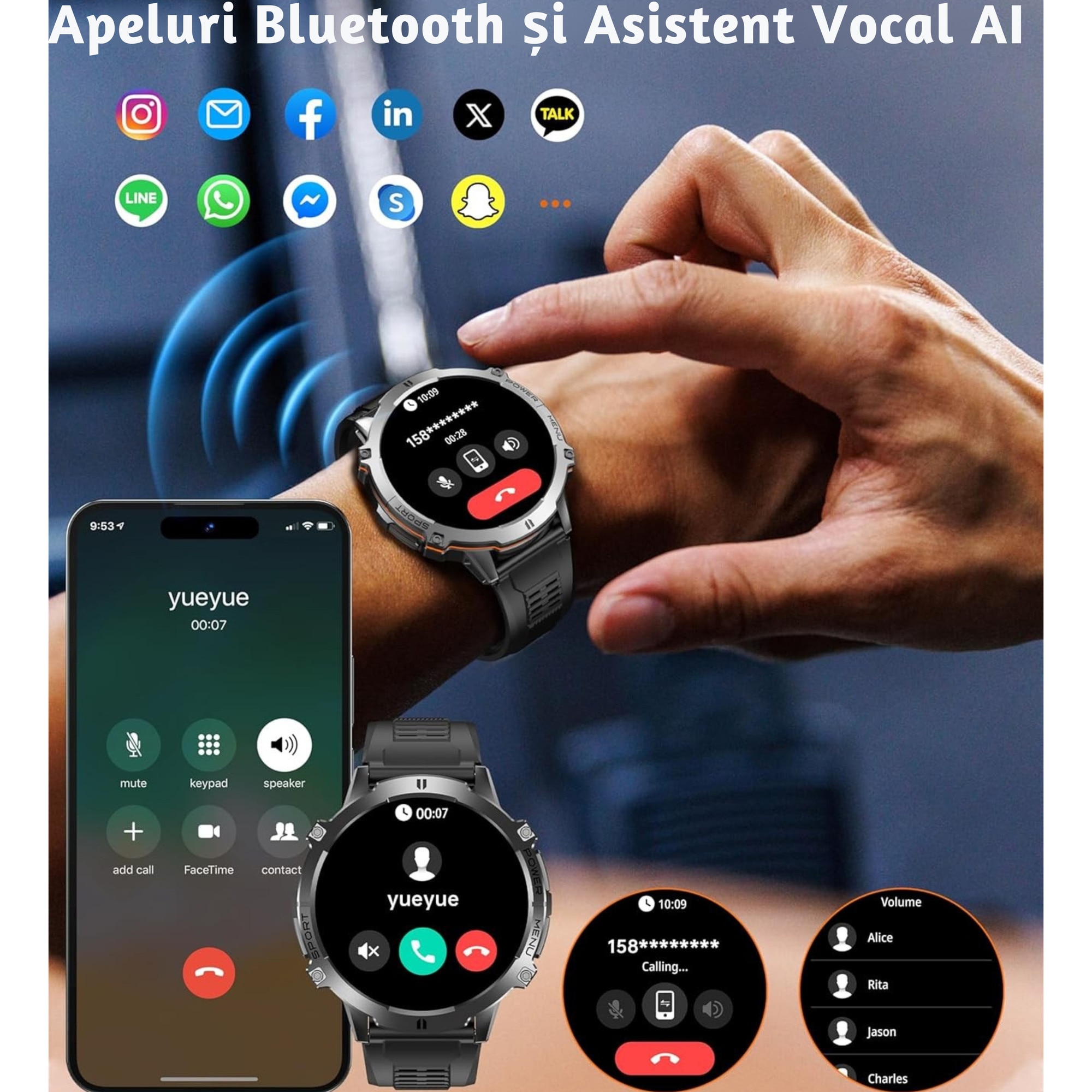 Ceas Smartwatch 1.73”AMOLED Full Touch, ESL By Essential Level
