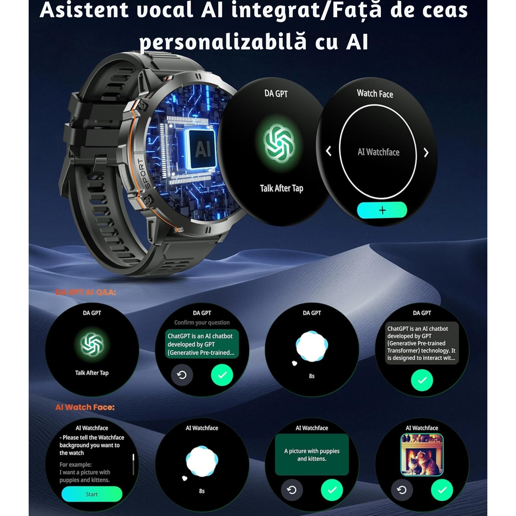 Ceas Smartwatch 1.73”AMOLED Full Touch, ESL By Essential Level