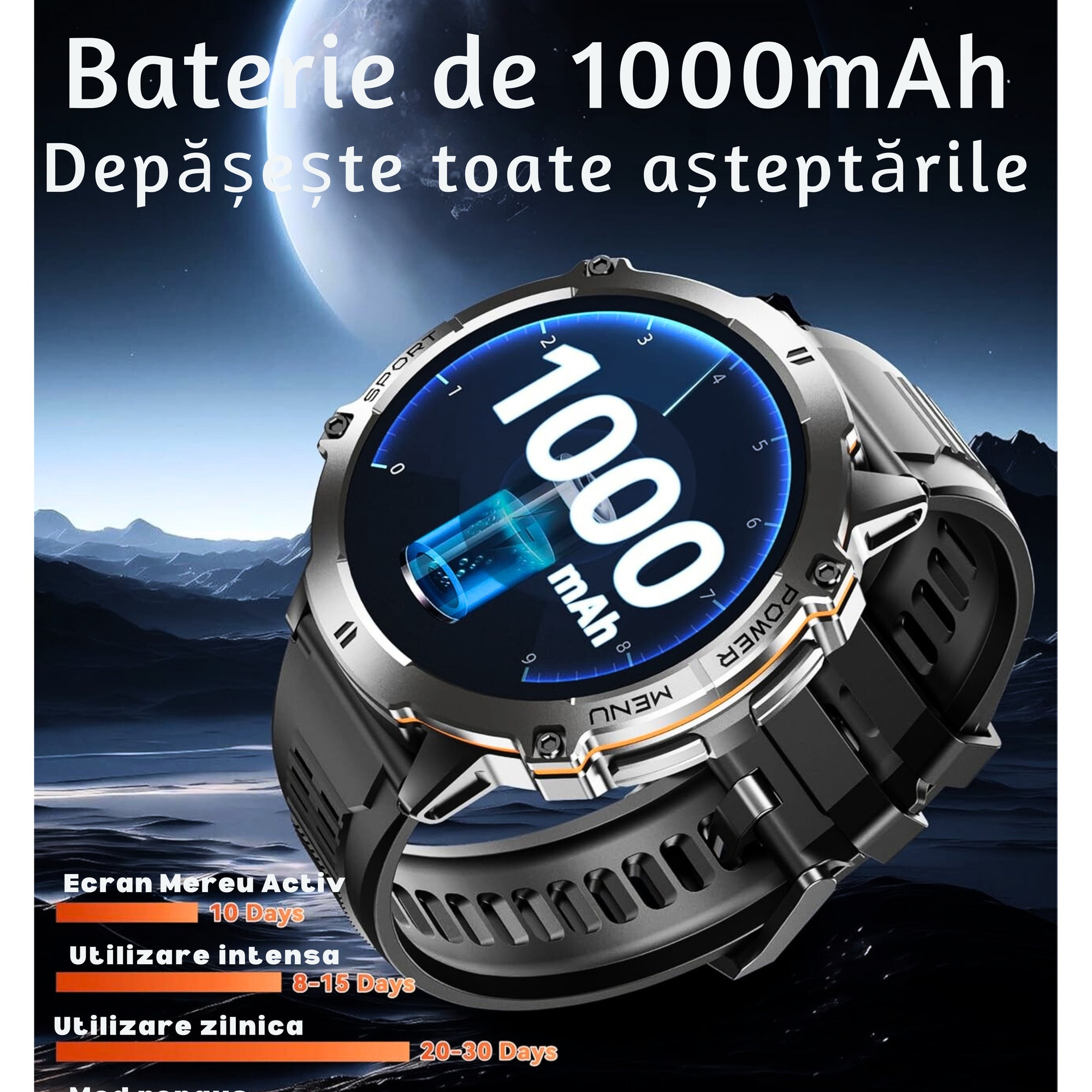 Ceas Smartwatch 1.73”AMOLED Full Touch, ESL By Essential Level