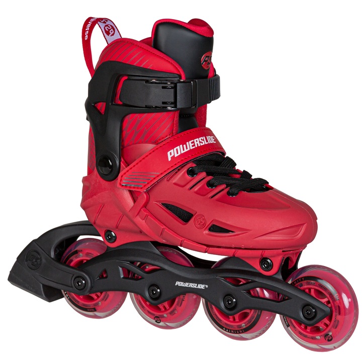 Role Powerslide Universe 4W roșii reglabile 33-36 pentru copii