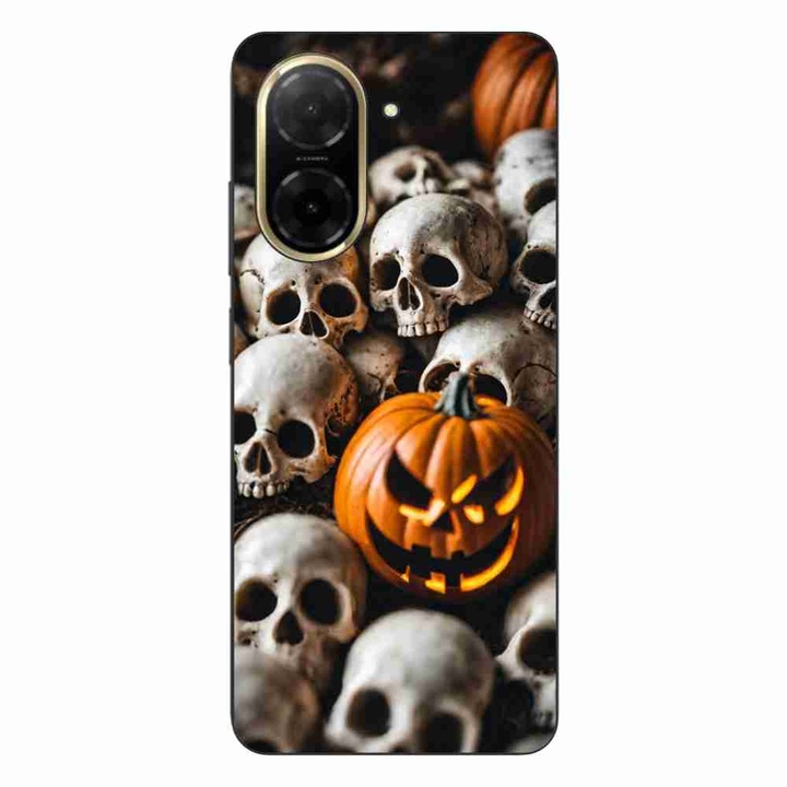 Husa compatibila cu Xiaomi Redmi A5 Silicon Gel Tpu Model Halloween Pattern Cranii si Dovleac