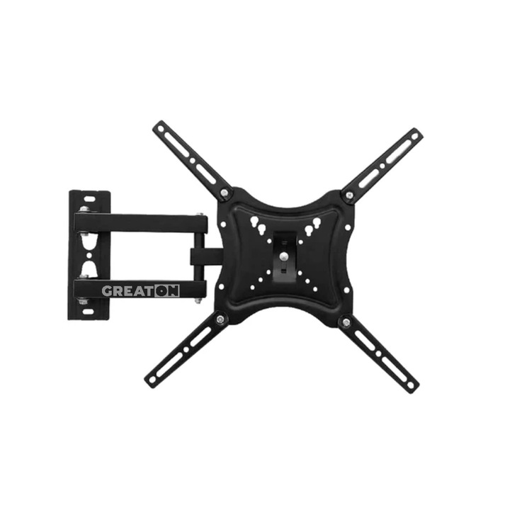 GREATON HDL-117B-2 TV fali tartó – Állítható, Két karral, 14–55"-os TV-khez, Fekete, 50 kg
