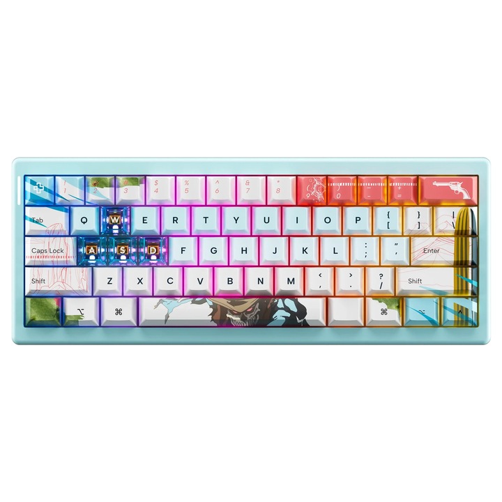 Tastatura Mecanica Gaming QwertyKey61 PRO Western Switch Liniar Bluetooth Wireless Hotswap RGB VIA