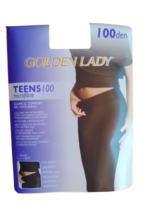 Dres Golden Lady, Teens 100 den, Microfibra, Panna, 2-S